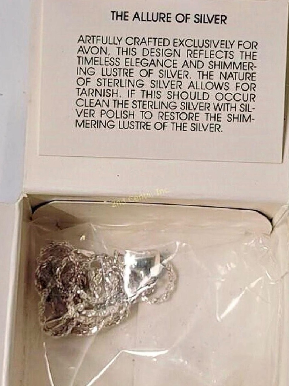 Vintage Avon Sterling Silver Heart Pendant with Rope Chain - Picture 3 of 5